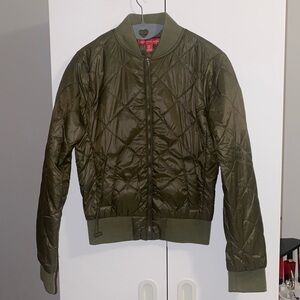 Saks Fifth Avenue Army Green Packable Bomber Jacket - XS